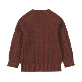 Dirkje-Jongens sweater met raglan met ronde hals-Bruin