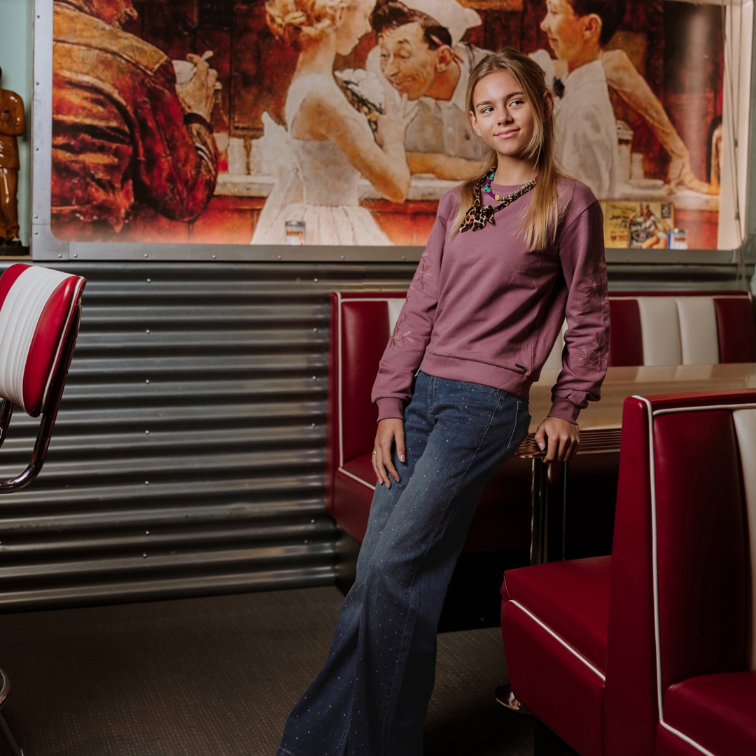 No Way Monday-Meisjes Sweater-Burgundy