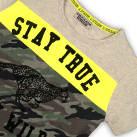 Boys T-shirt-DJ Dutch Jeans-Grey melee + neon yellow + army green