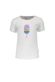 Bampidano-Baby  Girls short sleeve T-shirt Ella plain with print SUMMER-White