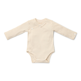 Little Dutch -Romper overslag lange mouw-Soft beige stripe