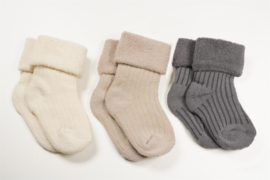 Petite Maison- Baby sokken-3-Pak Terry-Licht grijs