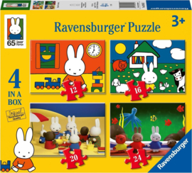 Ravensburger- 4 Puzzels Nijntjes 65e verjaardag-Multi Color