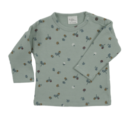 Riffle-T-Shirt Moon ls-Aqua Green acorn rib knit