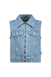 Moodstreet-Meisjes  VALERY happy-denim gilet- Licht gebruikte denim