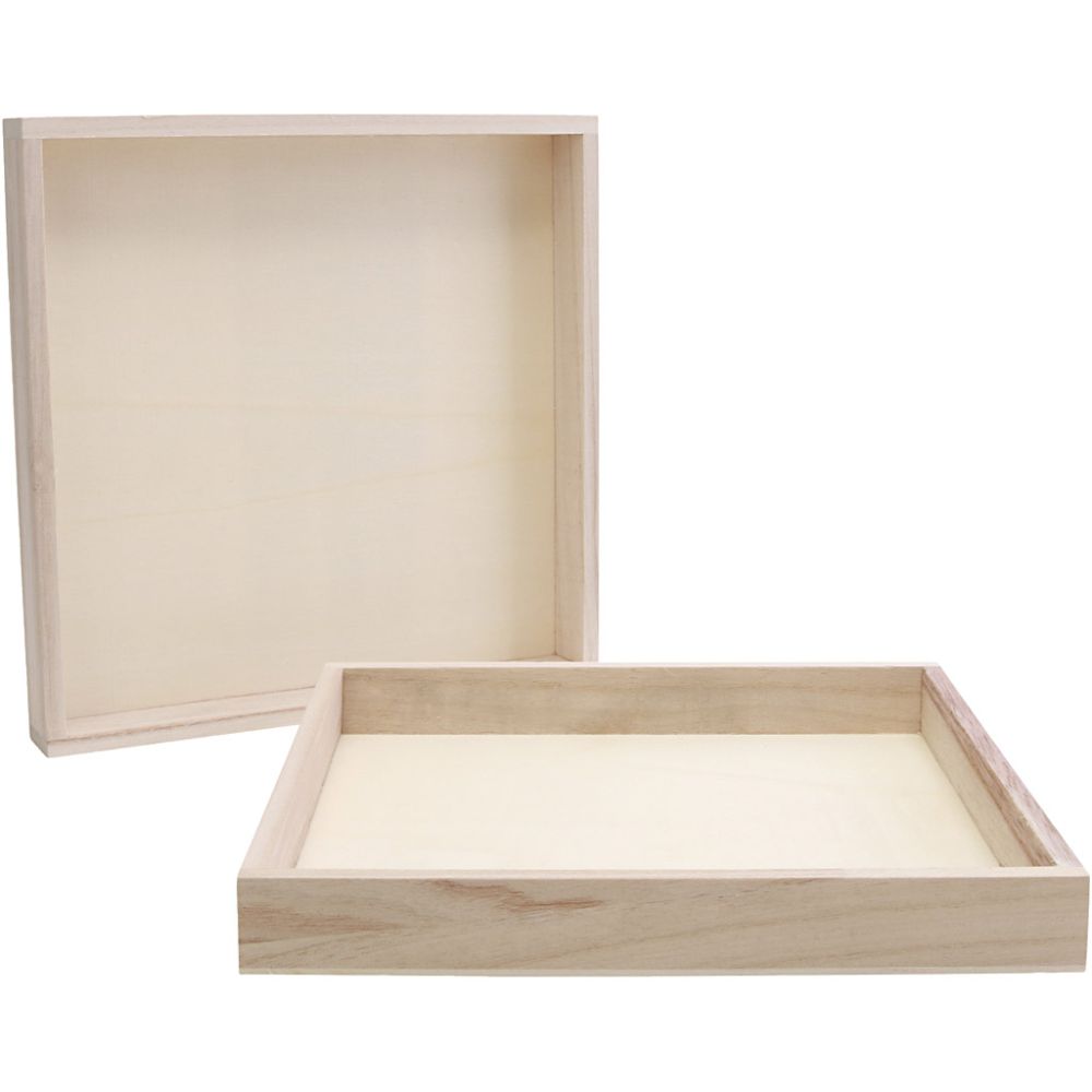Houten frame met rand-1 stuk- 24,5x24,5x3 cm