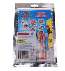 CW-Paw Patrol Grab and Go Kleur- en Stickerset met Waskrijtjes-Multi Color