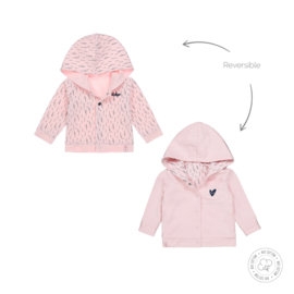 Dirkje-Baby meisjes vest omkeerbaar Bio Cotton-Licht roze