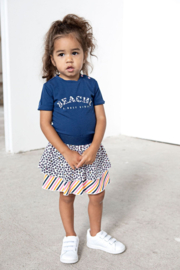 B.Nosy-Baby girls t-shirt with chest artwork and folded sleeve-ends-lake blue