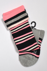 Lovestation22-Meisjes  Stripey sokken-Zwart roze