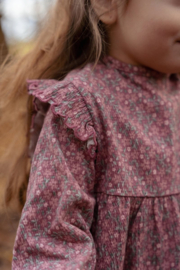 Little Dutch-Meisjes jurkje lange mouw-Rouge flower