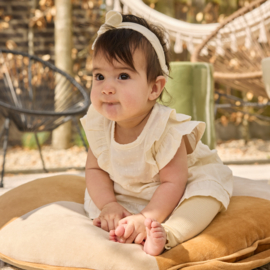 Dirkje-Meisjes Dress ss, Headband-Off White