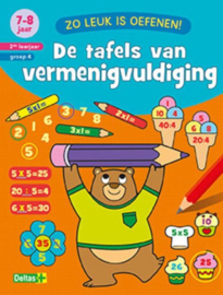 Deltas-Zo leuk is oefenen! - De tafels van vermenigvuldiging (7-8 j)-Orange