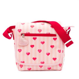 Zebra-Kinder Girls Flaptasje - Stripes & Hearts-Rose