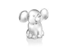 Zilverstad-Spaarpot Zittende Olifant, zilver kleur