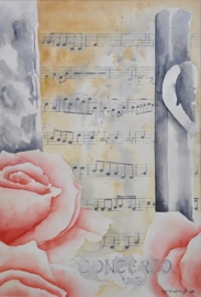 Muziekinstrument 3, aquarelverf