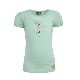 LoFff- Meisjes t-shirt Puffy Sleeve -Mint