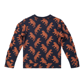 DJ Dutch Jeans-Girls Sweater ls-Navy + rusty brown