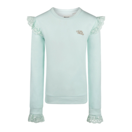 No Way Monday-Meisjes Sweater met ronde hals Ls-Licht aqua