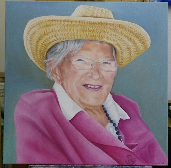 Oma portret in olieverf