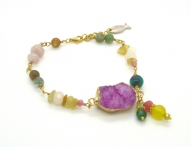 Handgemaakte  armband druzy gemstone  | Gipsy Ibiza Armband