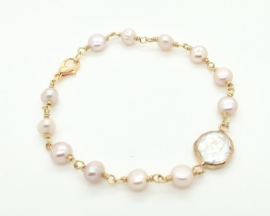 Rocking pearls pink | Gipsy Ibiza parel armband