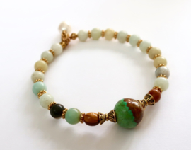 Handgemaakte  armband Turquoise & Amazonite | Gipsy Ibiza Armband