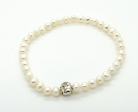 Sacred pearl Buddha bracelet white  | Gipsy Ibiza Armband