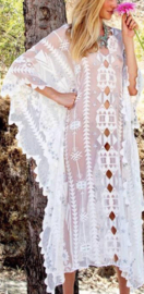 Resort wear  | Ibiza tuniek wit kant kaftan