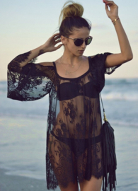 Black beach lace dress | Ibiza strand jurk
