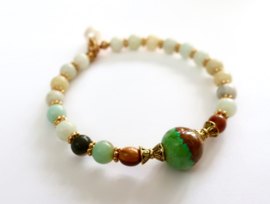 Handgemaakte  armband Turquoise & Amazonite | Gipsy Ibiza Armband