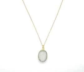 Small druzy agate white | Minimalistische ketting