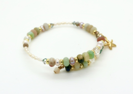 Gemstone bracelet Amazonite & Pearls  | Gipsy Ibiza Armband