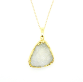 Small druzy agate white | Minimalistische ketting