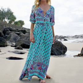 Maxi Dress Bohemain Flower dress | Ibiza tuniek jurk