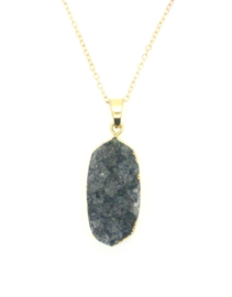 Druzy agate grey | Minimalistische ketting