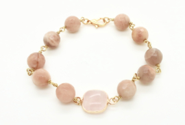 Sunstone  & Rose Quartz | Gipsy Ibiza armband