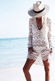 Lace crochet Ibiza white dress  | Ibiza tuniek kant