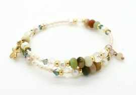 Gemstone bracelet Amazonite & Pearls  | Gipsy Ibiza Armband