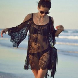 Black beach lace dress | Ibiza strand jurk