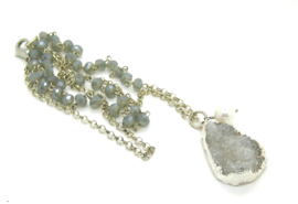 Bohemian Grey Agate Necklace  | Ibiza ketting