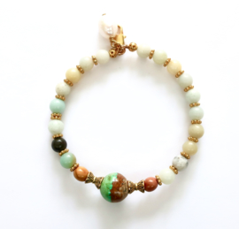 Handgemaakte  armband Turquoise & Amazonite | Gipsy Ibiza Armband