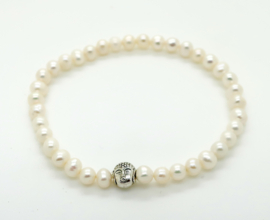 Sacred pearl Buddha bracelet white  | Gipsy Ibiza Armband