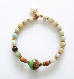 Handgemaakte  armband Turquoise & Amazonite | Gipsy Ibiza Armband