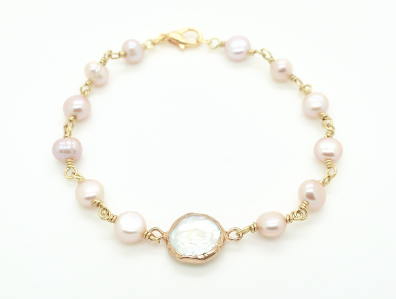 Rocking pearls pink | Gipsy Ibiza parel armband