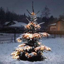 Solar lichtsnoer met 100 warmwitte LED-lampjes