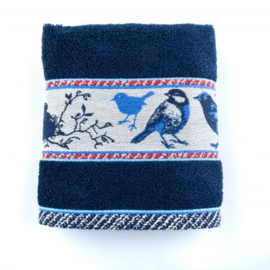 Theedoek & Handdoek Birds Dark Blue