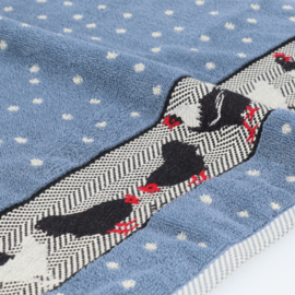 Theedoek & Handdoek set Kippen blauw/grijs