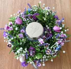 Zijdebloemenkrans lila/paars