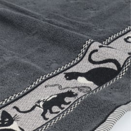 Theedoek & Handdoek Cats Antraciet